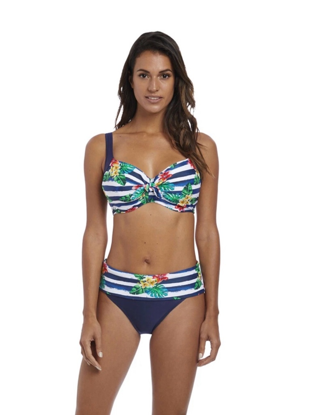 Fantasie Navy Floral Stripe Bikini Set Porto